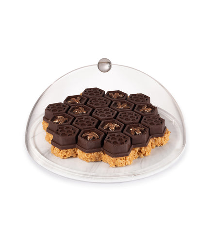 Rosh Hashanah Chocolate/Peanutchew Honeycomb with Lucite Cake Dome